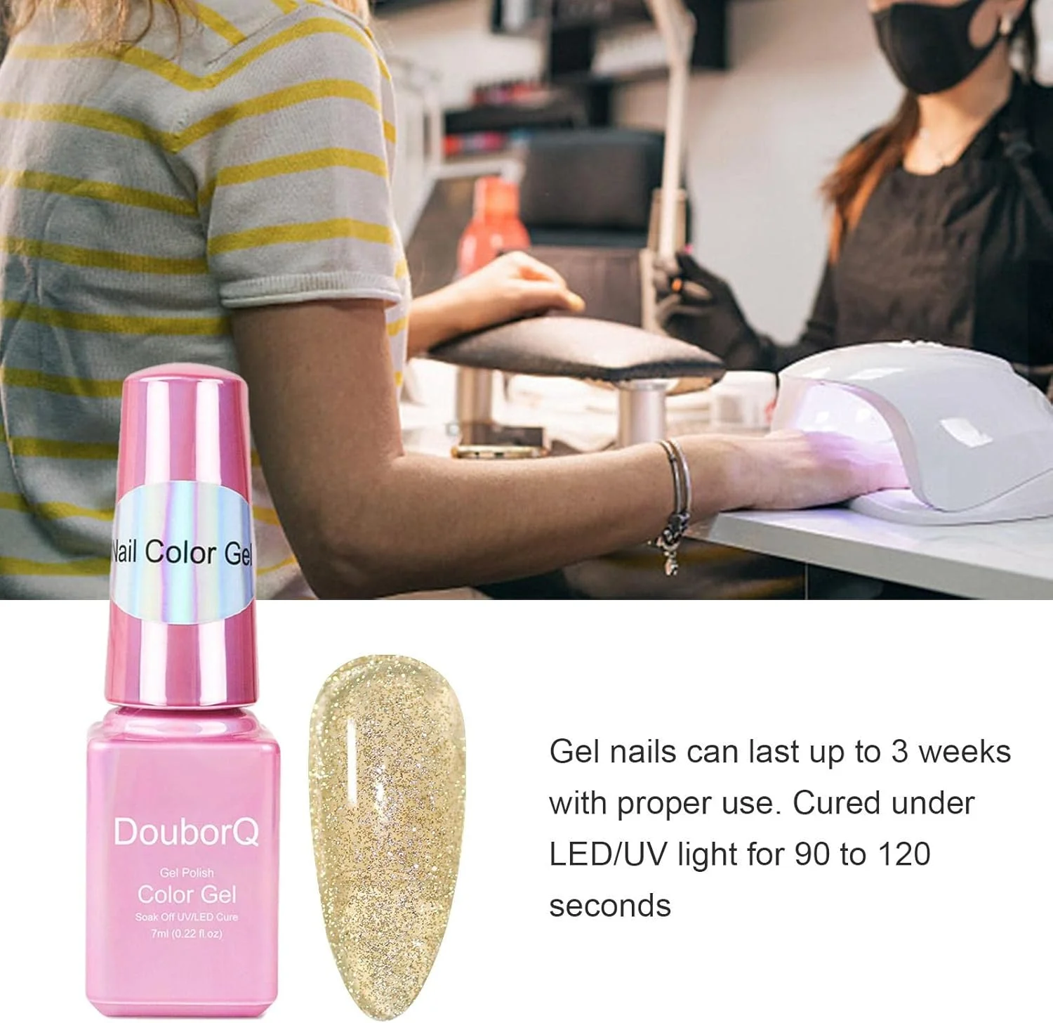 لاک ژل ناخن کروم پلاتینیوم - ست لاک طراحی ناخن ژل متالیک، لاک ژل دیسکو شیمر، قابل استفاده با UV LED برای مانیکور ناخن خانگی و سالنی