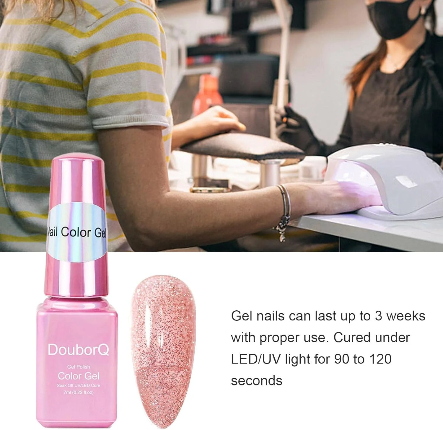 لاک ژل ناخن اکلیلی | لاک ژل براق و درخشان - لاک ژل دیسکو شیمر، مناسب برای استفاده در خانه و سالن، طراحی ناخن