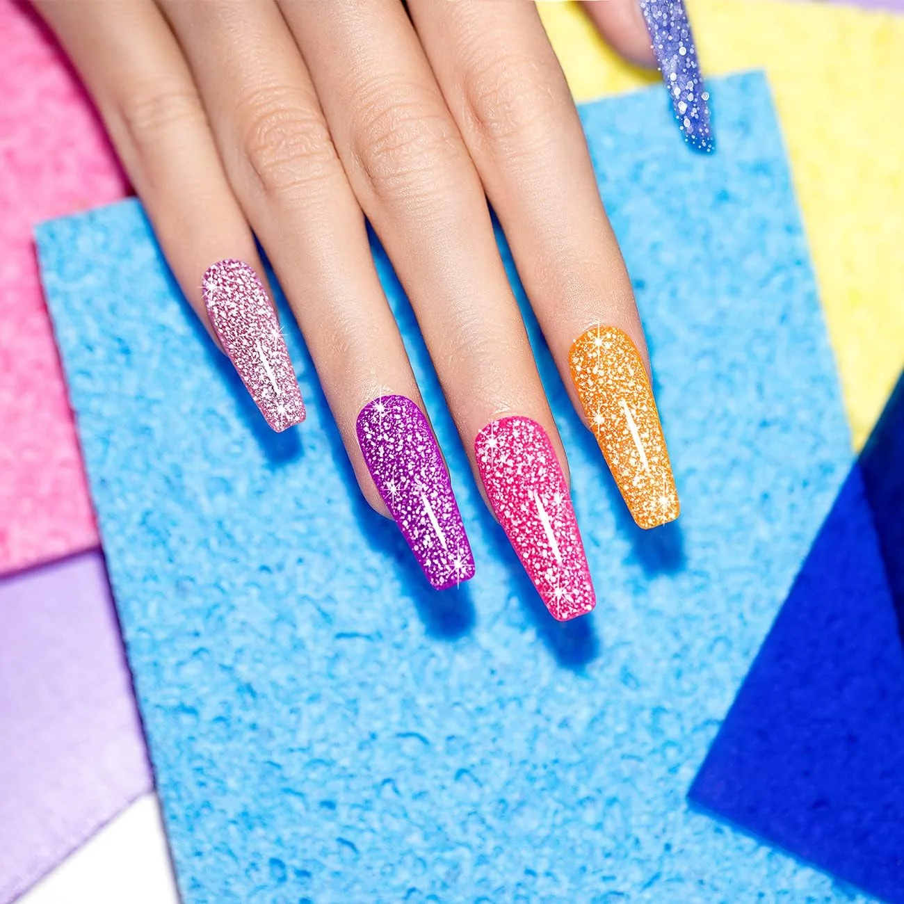 مجموعه لاک ژل اکلیلی بازتابنده RARJSM، شامل 6 رنگ نئون صورتی، اکلیلی نارنجی، بنفش، آبی و نقره ای، رنگدانه های درخشان، لاک ژل اکلیلی با جلوه دیسکو، 7.5 میلی لیتر، مناسب برای خشک شدن با دستگاه UV/LED در خانه و سالن