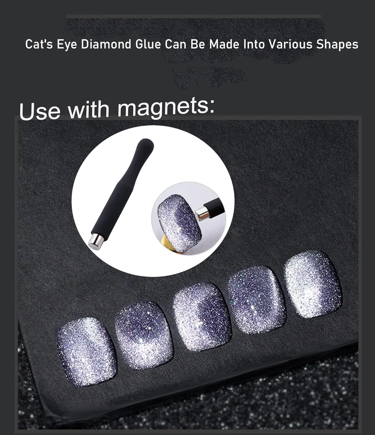 ست لاک ناخن، لاک ژل، لاک ژل چشم گربه ای، اکلیلی با کیت چوب مغناطیسی، رنگ های فوق العاده براق، ماندگاری طولانی، نیاز به UV LED، خشک شدن سریع، طراحی مغناطیسی ناخن (08)