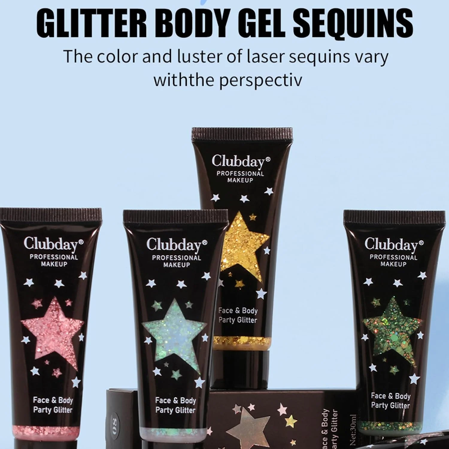 ژل اکلیلی بدن و مو در 8 رنگ، مناسب آرایش صورت، کنسرت خوانندگان، دیسکو، جشن و فستیوال، لوازم جانبی روز ولنتاین، اکلیل پولکی پری دریایی برای صورت، مو، ناخن و لب