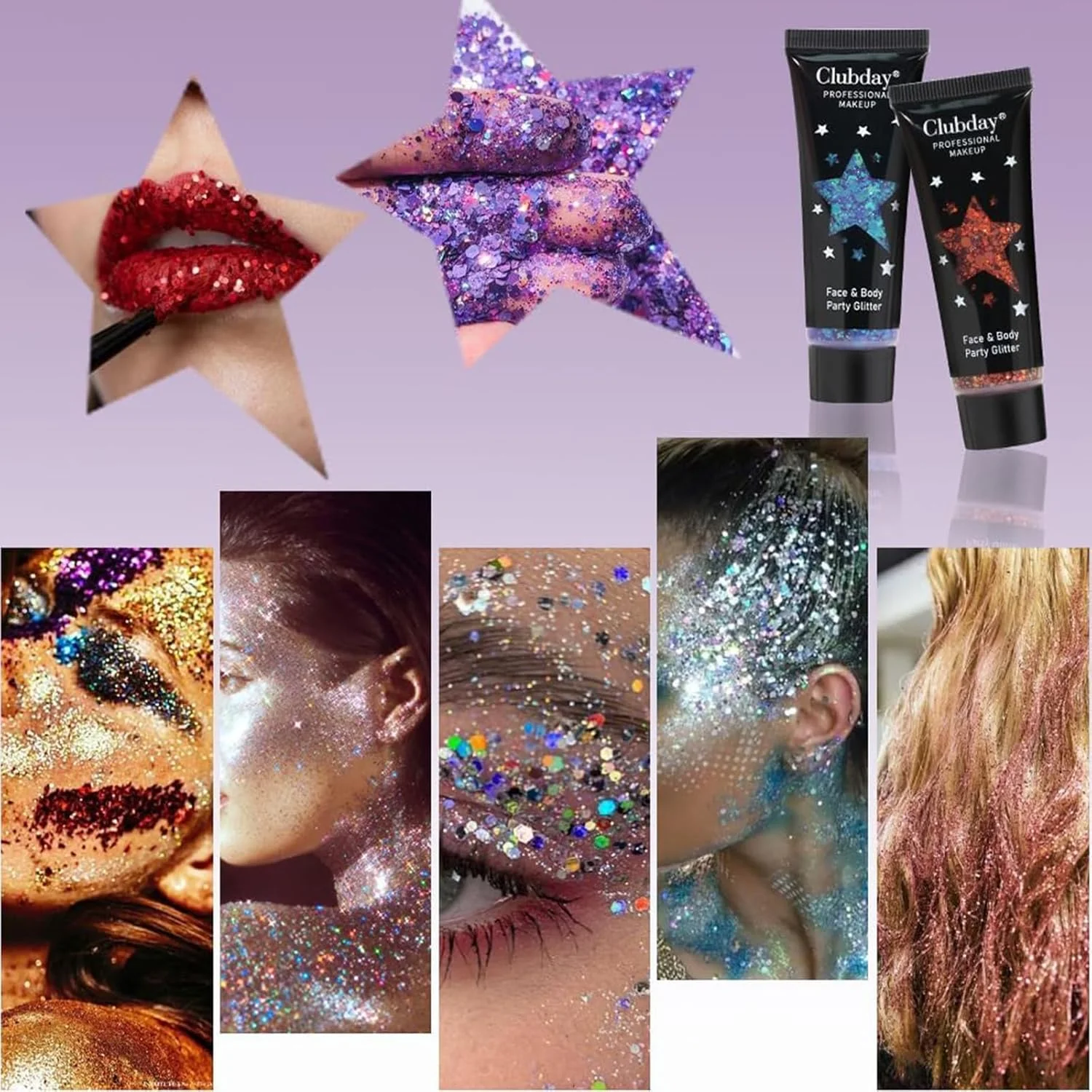 ژل اکلیلی بدن و مو در 8 رنگ، مناسب آرایش صورت، کنسرت خوانندگان، دیسکو، جشن و فستیوال، لوازم جانبی روز ولنتاین، اکلیل پولکی پری دریایی برای صورت، مو، ناخن و لب