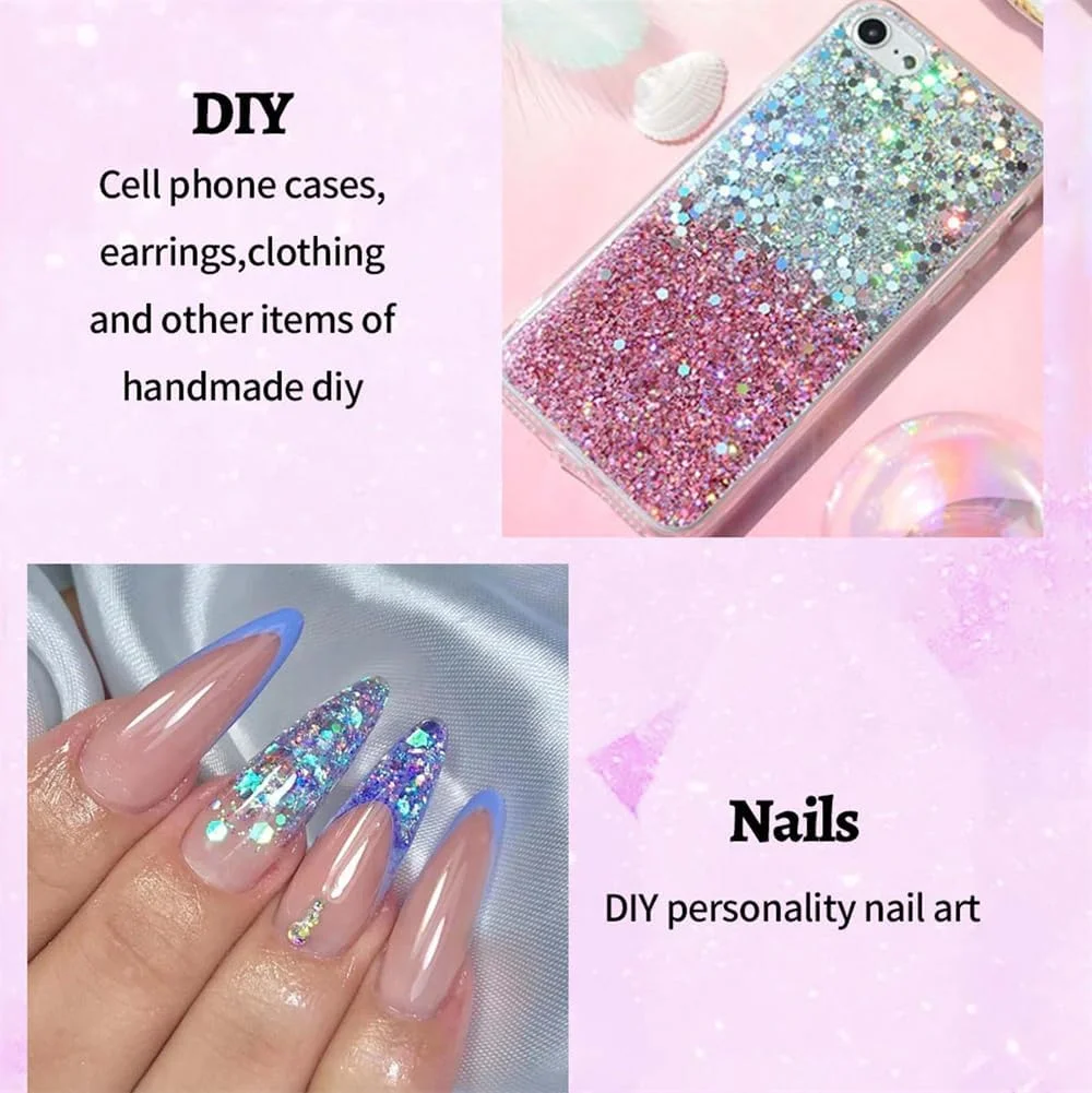 ژل اکلیل بدن، ژل اکلیل صورت و بدن، سایه چشم مایع پولکی درخشان، اکلیل درشت برای صورت، مو و ناخن، پودر لیزری آرایشی هولوگرافیک، ژل اکلیل درخشان مو برای هالووین، 8 رنگ