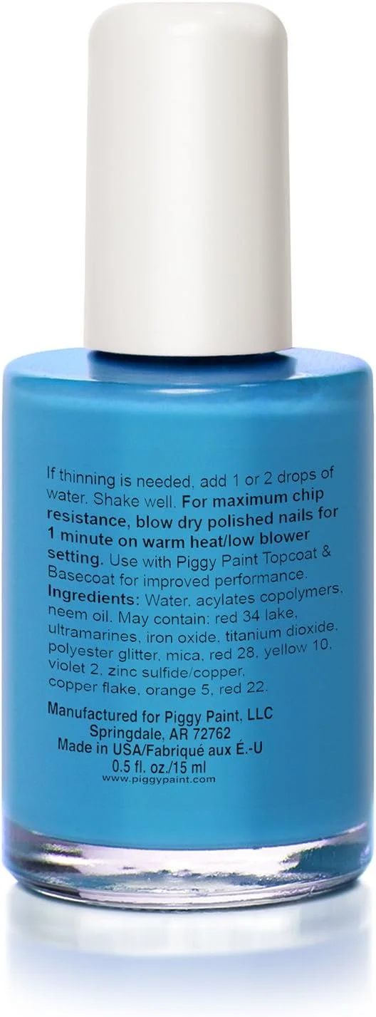 لاک ناخن غیر سمی دخترانه پیگی پینت - ایمن و بدون مواد شیمیایی - پری دریایی در سایه