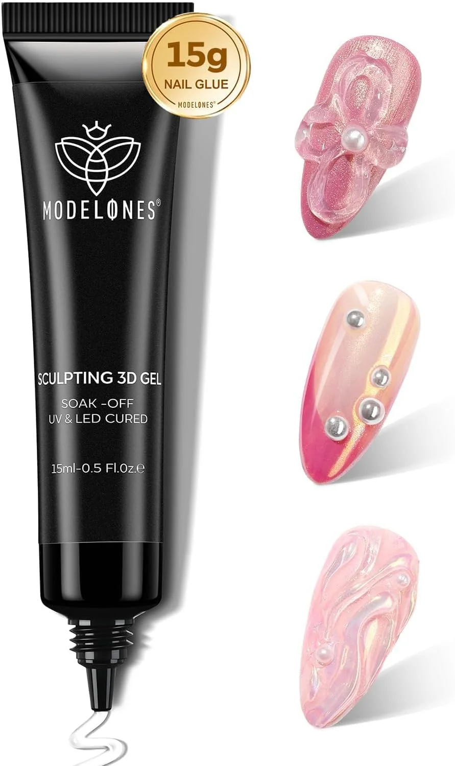 ژل طراحی ناخن سه بعدی Modelones، چسب ژل مجسمه سازی برای نگین ناخن، پودر کروم ناخن و سنگ های تزئینی، 15 گرم 4 در 1 بدون نیاز به پاک کردن، هنر ناخن DIY خانگی برای طراحی، نیاز به پخت با نور UV ژل طراحی ناخن سه بعدی Modelones، چسب ژل مجسمه سازی برای نگین ناخن، پودر کروم ناخن و سنگ های تزئینی، 15 گرم 4 در 1 بدون نیاز به پاک کردن، هنر ناخن DIY خانگی برای طراحی، نیاز به پخت با نور UV