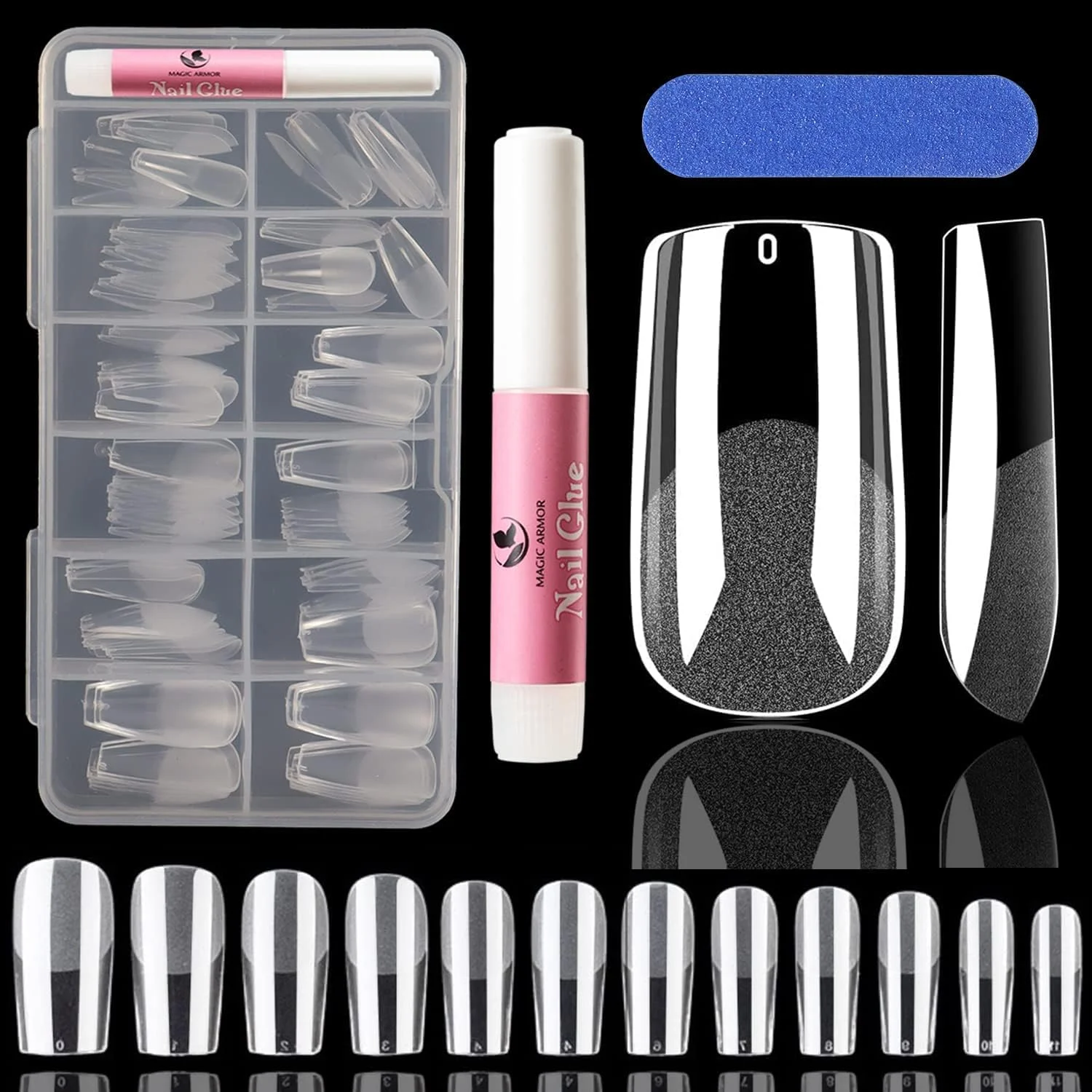 نکات ناخن ژلی مربعی MAGIC ARMOR، 120 عدد ناخن مصنوعی مربعی نیمه مات متوسط شفاف برای پوشش کامل ناخن های ژلی نرم اکریلیک مربعی، ناخن های مصنوعی فرانسوی DIY، 12 سایز نکات ناخن ژلی مربعی MAGIC ARMOR، 120 عدد ناخن مصنوعی مربعی نیمه مات متوسط شفاف برای پوشش کامل ناخن های ژلی نرم اکریلیک مربعی، ناخن های مصنوعی فرانسوی DIY، 12 سایز