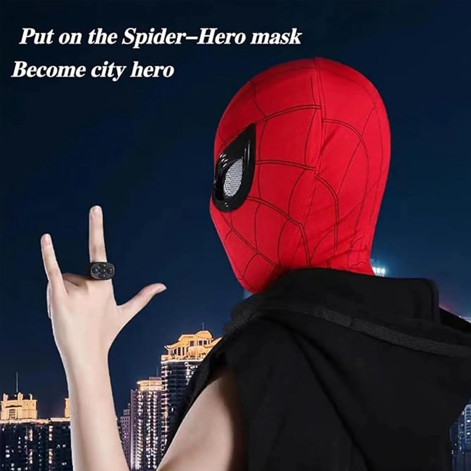 ماسک قهرمان عنکبوتی با چشمان متحرک، ماسک قهرمان مایلز مورالز، کنترل از راه دور تمام صورت مناسب بزرگسالان/کودکان، هدیه عالی برای نقش آفرینی