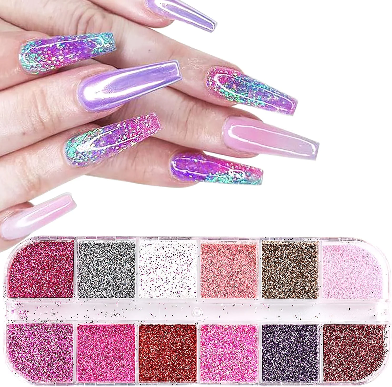 پولک ناخن CHANGAR در ۱۲ رنگ، پودر اکلیل ریز و درخشان الماس، اکلیل ناخن برای ناخن های اکریلیک، پولک اکلیل آرایشی برای رزین، اکلیل آرایشی برای صورت، بدن و چشم پولک ناخن CHANGAR در ۱۲ رنگ، پودر اکلیل ریز و درخشان الماس، اکلیل ناخن برای ناخن های اکریلیک، پولک اکلیل آرایشی برای رزین، اکلیل آرایشی برای صورت، بدن و چشم