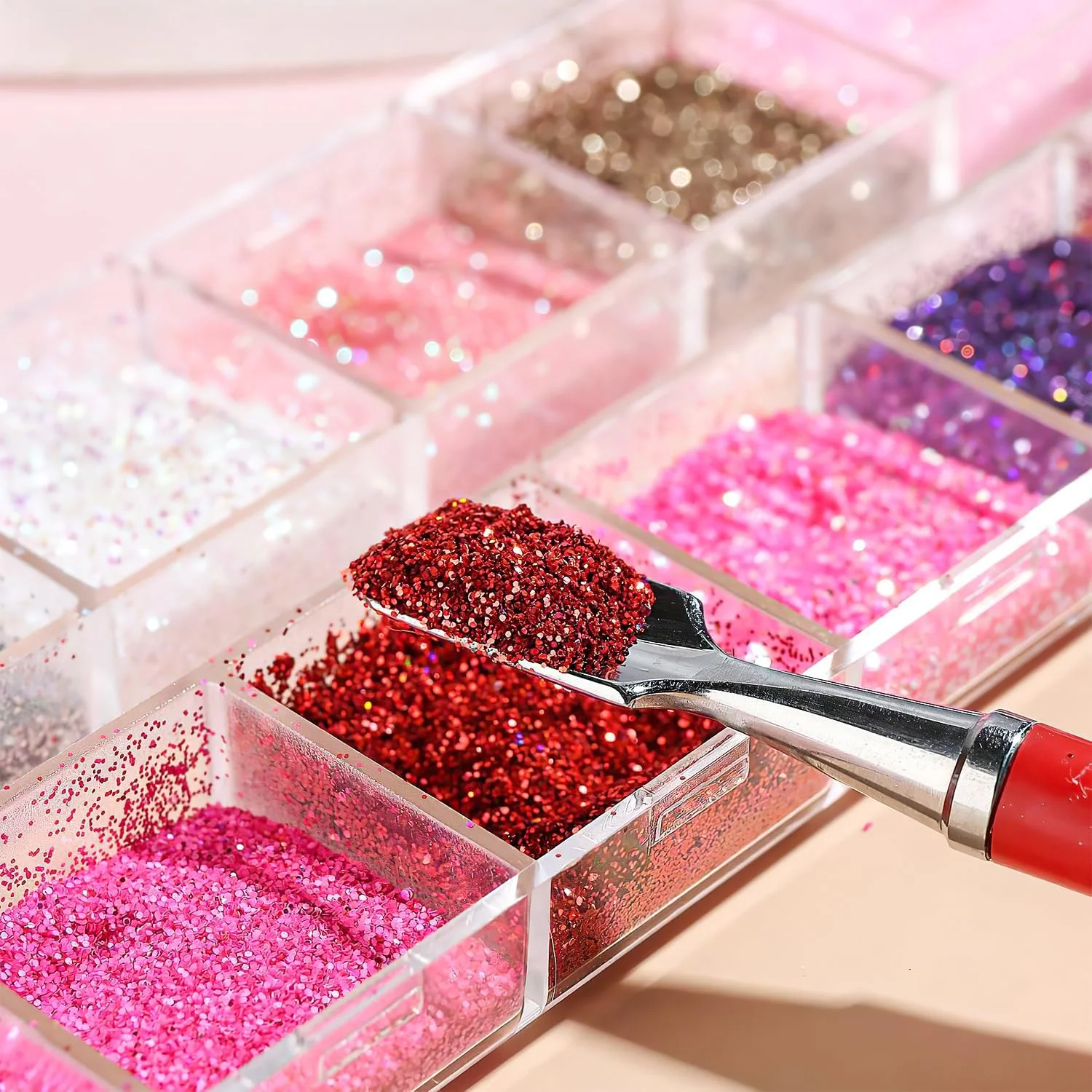 پولک ناخن CHANGAR در ۱۲ رنگ، پودر اکلیل ریز و درخشان الماس، اکلیل ناخن برای ناخن های اکریلیک، پولک اکلیل آرایشی برای رزین، اکلیل آرایشی برای صورت، بدن و چشم