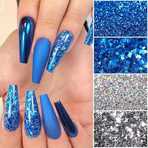 پولک های طراحی ناخن هولوگرافیک، اکلیل ناخن 6 جعبه ای، اکلیل سه بعدی ناخن، پولک های براق متالیک، پودر اکریلیک برای تزئین ناخن، نکات مانیکور