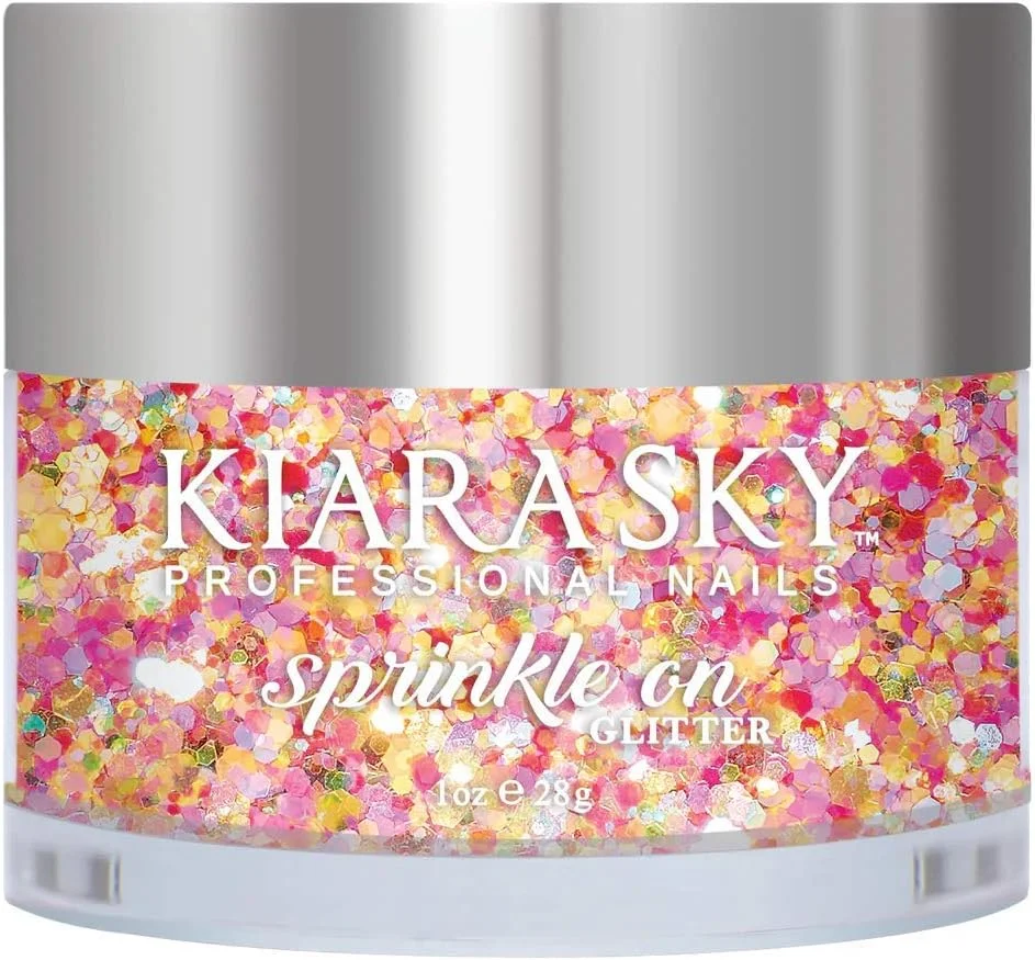 اکلیل سه بعدی هنر ناخن Kiara Sky | مجموعه Sprinkle On، 28 گرم | قابل ترکیب با اکریلیک، لاک ژل یا پودر دیپ | Citrus Got Real