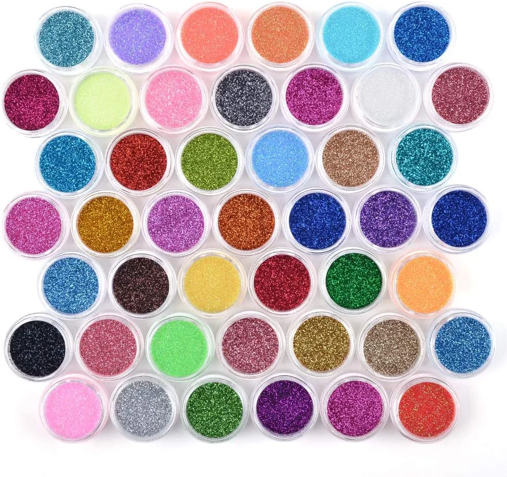 پودر اکلیل ناخن در 45 رنگ، پودر اکلیل ظریف هولوگرافیک، اکریلیک طراحی ناخن، مجموعه پودر درخشان برای تزئین ناخن، سایه چشم، لوازم آرایشی، صنایع دستی، اکلیل بدن، اکلیل صورت