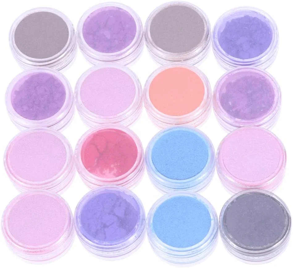 پودر اکلیلی رنگدانه آرایشی سایه چشم و لاک ناخن، 16 عدد، رنگ تصادفی