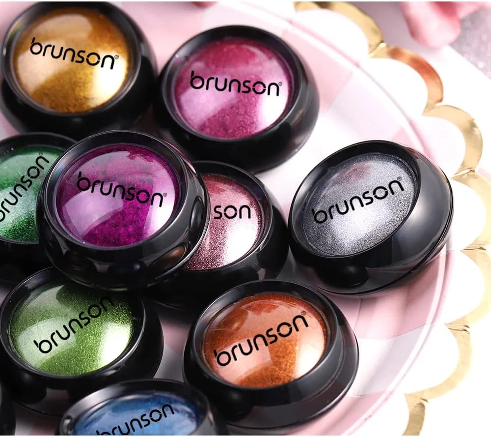 پودر ناخن کروم برانسون، پودر رنگدانه مانیکور رنگین کمانی هولوگرافیک آرورا برای ناخن، پودر ناخن اکلیلی براق مرواریدی پودر هنر ناخن 1 گرم