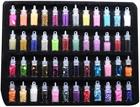 زالا 48 عدد/بسته تزئینات هنری ناخن سه بعدی DIY، شامل مروارید، پولک، پودر اکلیل ناخن و سنگ های تزئینی آکریلیک
