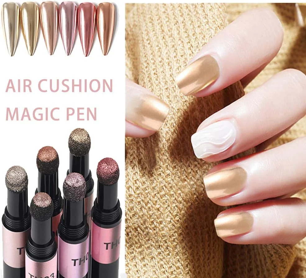 قلم پودر ناخن کهکشانی، قلم پولک کروم پودر ناخن با اثر آینه ای، قلم لاک ژل، مناسب برای طراحی ناخن مدل c131-2