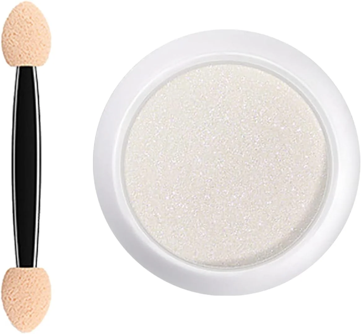 پودر اکلیلی با افکت درخشان برای طراحی ناخن به همراه اسفنج و اپلیکاتور (D, 4CM/1.57 اینچ)