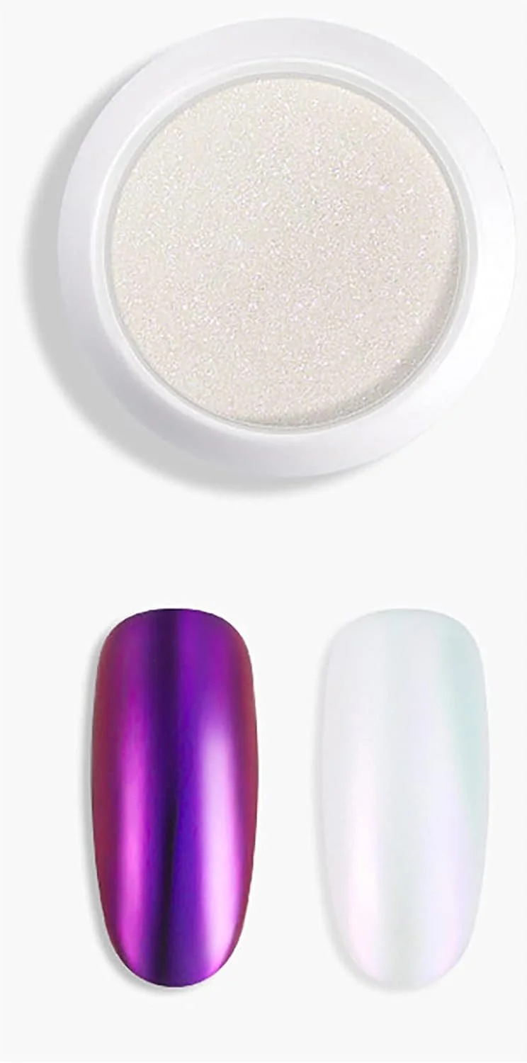 پودر اکلیلی با افکت درخشان برای طراحی ناخن به همراه اسفنج و اپلیکاتور (D, 4CM/1.57 اینچ)