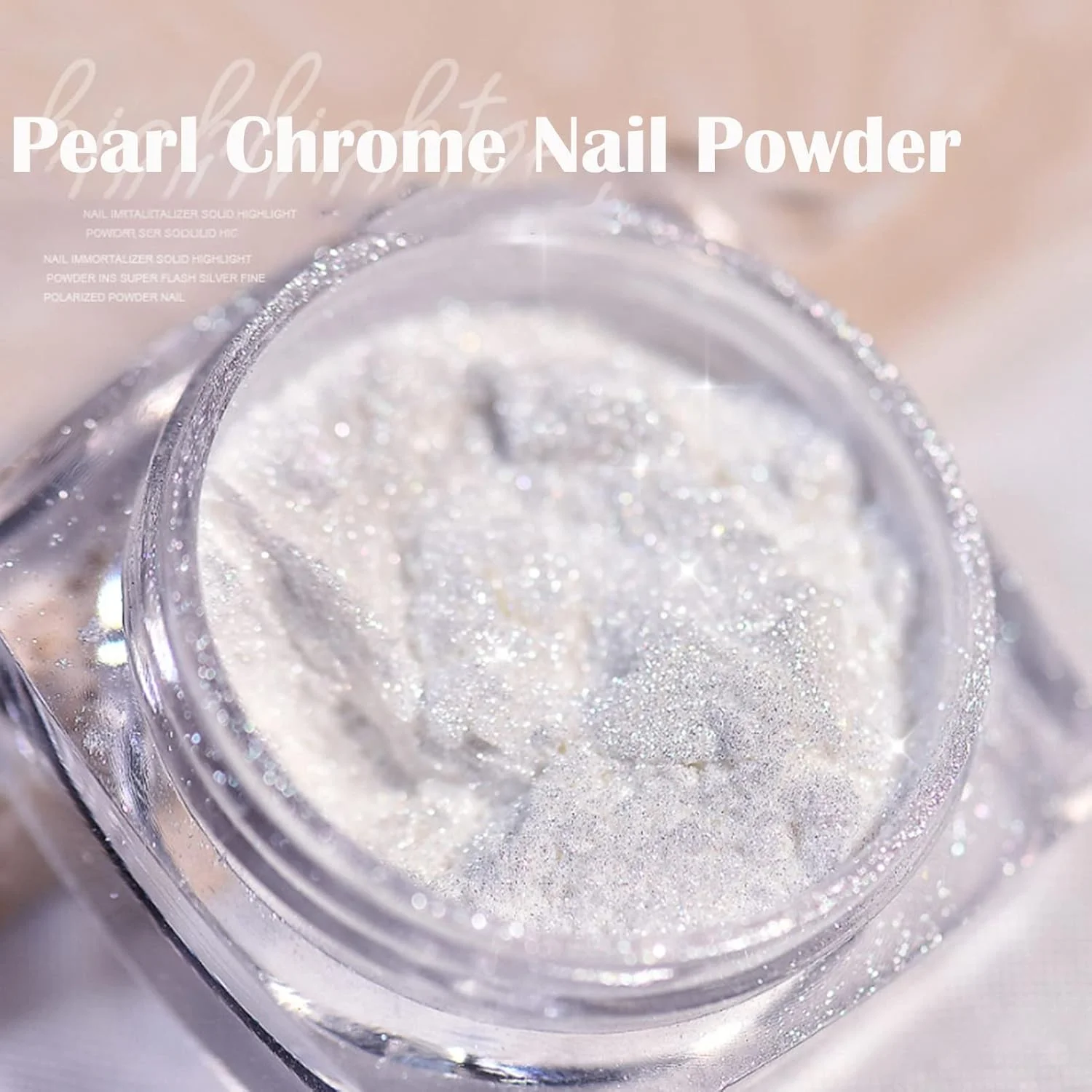 پودر ناخن پری دریایی یخی مرواریدی، پودر کروم هولوگرافیک سفید صدفی یخی، پودر مرواریدی اکلیل صدف اثر آینه ای برای طراحی ناخن، مانیکور DIY سالن، 2 عدد
