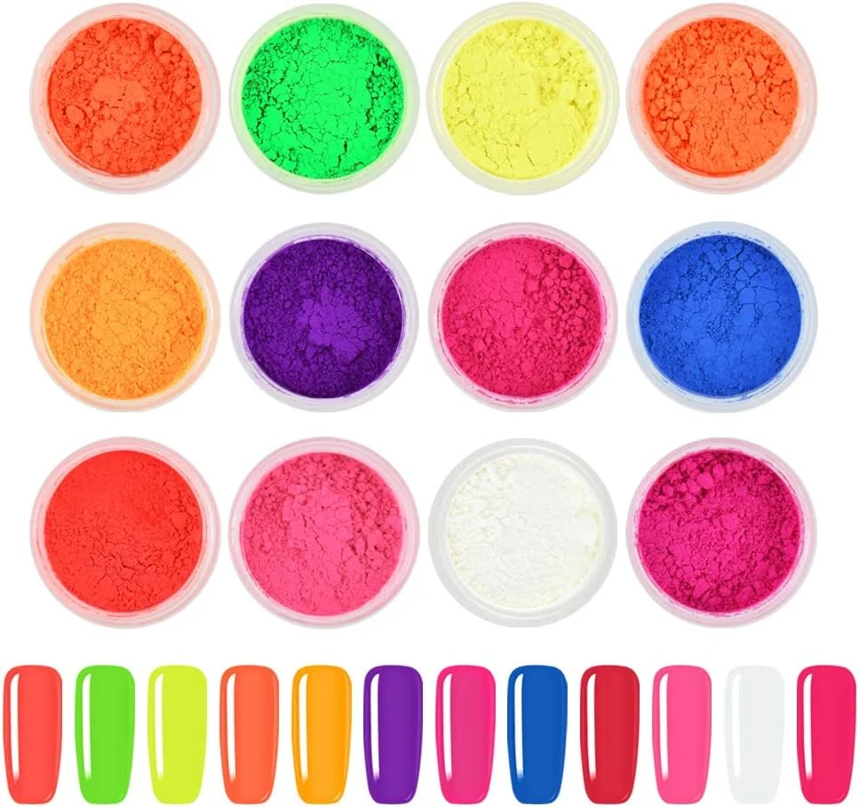 ۱۲ جعبه پودر رنگی ناخن، پودرهای رنگی فلورسنت رنگارنگ، اکلیل ناخن، گرادیان رنگین کمانی، تزئینات طراحی ناخن ۱۲ جعبه پودر رنگی ناخن، پودرهای رنگی فلورسنت رنگارنگ، اکلیل ناخن، گرادیان رنگین کمانی، تزئینات طراحی ناخن