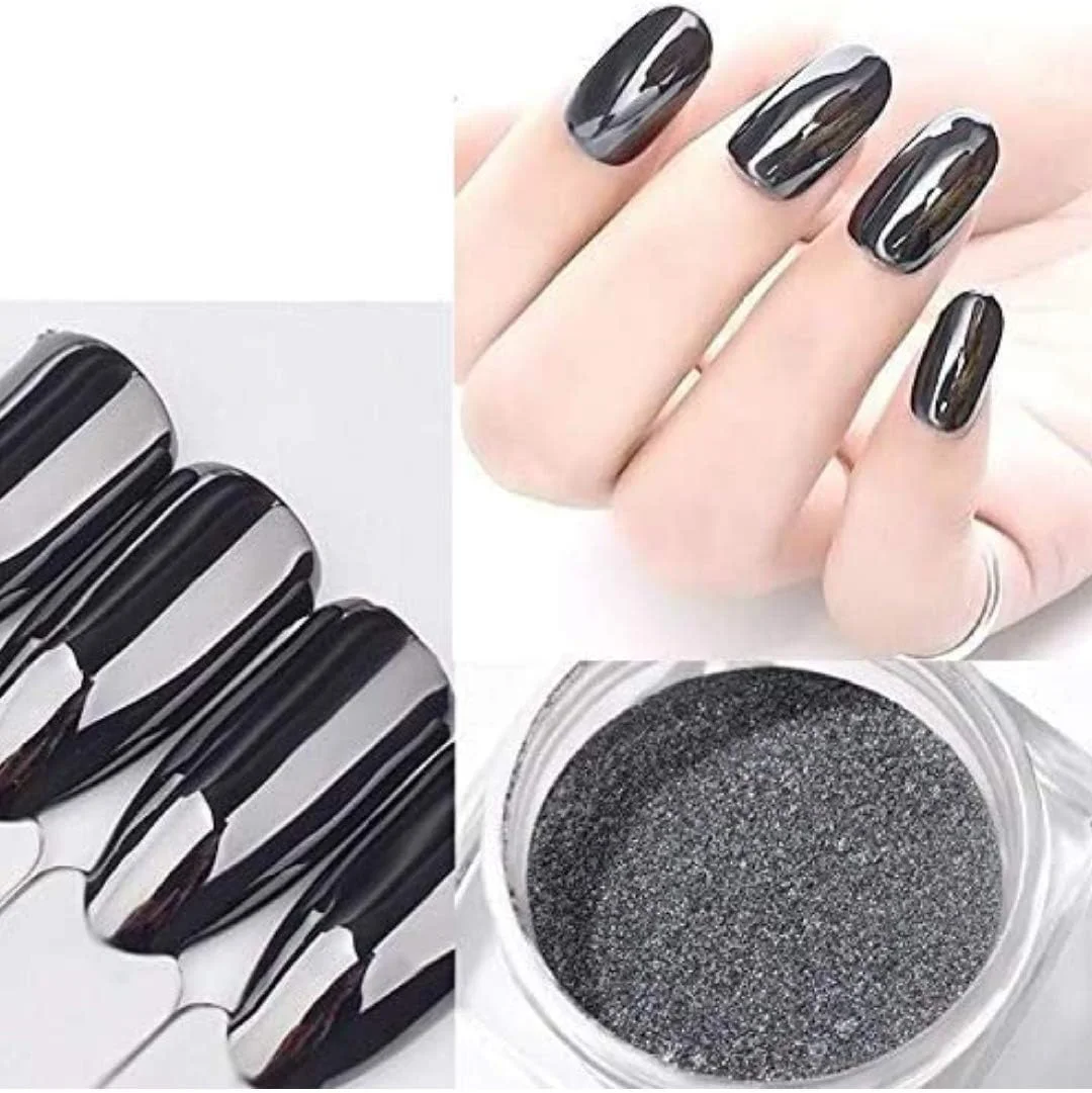 پودر کروم طراحی ناخن ژل اکلیلی مانیکور (10 گرم، مشکی) پودر کروم طراحی ناخن ژل اکلیلی مانیکور (10 گرم، مشکی)
