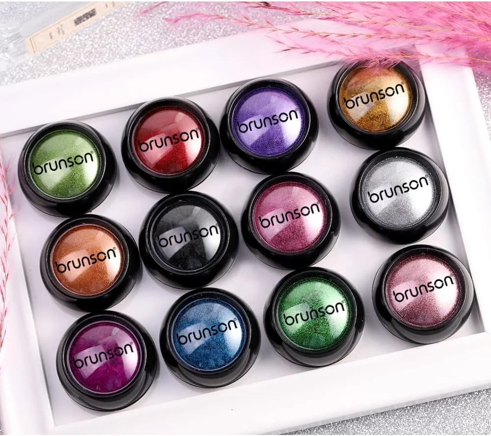 پودر کروم ناخن برونسون، پودر رنگدانه ای هولوگرافیک آرورا رنگین کمانی برای مانیکور ناخن، پودر براق کننده مرواریدی با درخشندگی بالا برای هنر ناخن، 1 گرم