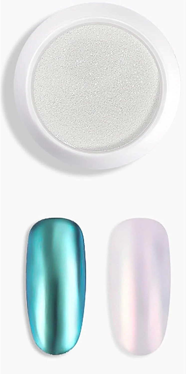 پودر اکلیلی با افکت براق، مناسب طراحی ناخن به همراه اسفنج و اپلیکاتور (G, 4CM/1.57 اینچ)