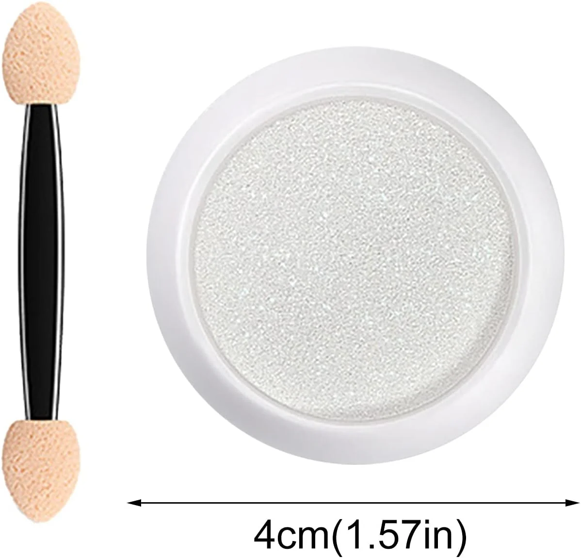 پودر اکلیلی با افکت براق برای طراحی ناخن، پودر لاک DIY، چوب اسفنجی برای کاشت ناخن (A, 4CM/1.57 اینچ)