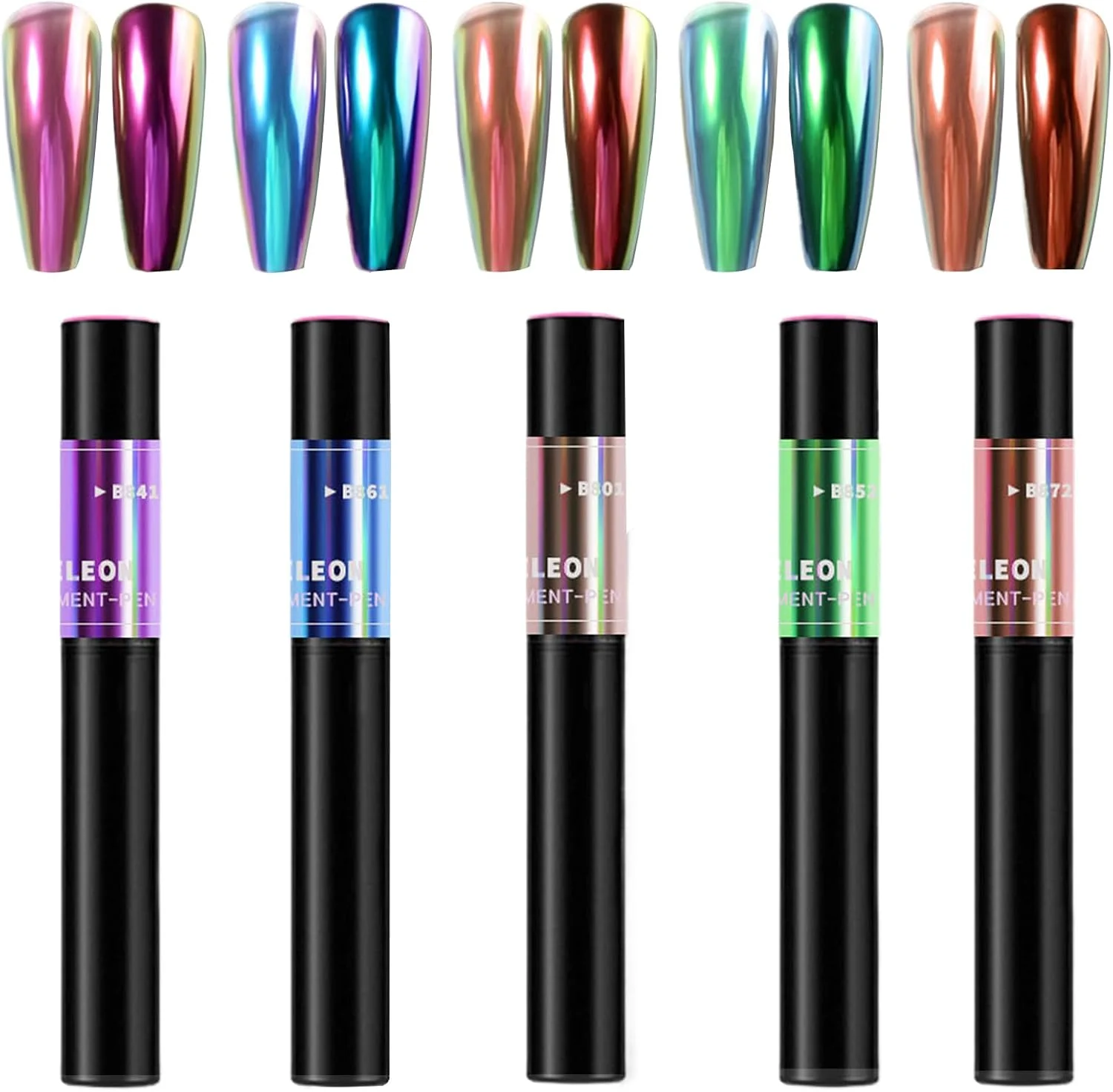 پودر کروم ناخن | پودر اکلیل لاک ژل ناخن، ست 5 عددی تزئینات براق ناخن مصنوعی برای دختران و بانوان، لوازم جانبی هنر مانیکور