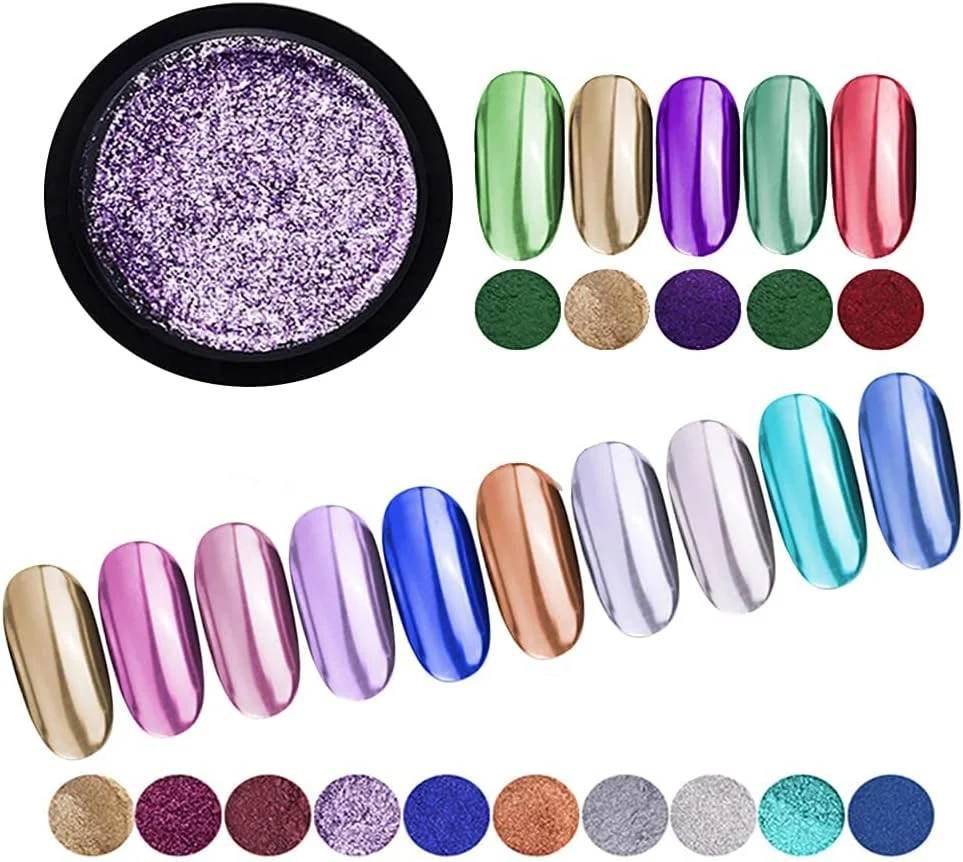 پودر آینه ای اکلیلی ناخن در 12 رنگ - پودر ظریف، فوق العاده براق، رنگ آمیزی آسان، پودر فوق العاده ظریف و شیک کلاسیک برای طراحی ناخن، هدیه ای برای زنان و دختران پودر آینه ای اکلیلی ناخن در 12 رنگ - پودر ظریف، فوق العاده براق، رنگ آمیزی آسان، پودر فوق العاده ظریف و شیک کلاسیک برای طراحی ناخن، هدیه ای برای زنان و دختران
