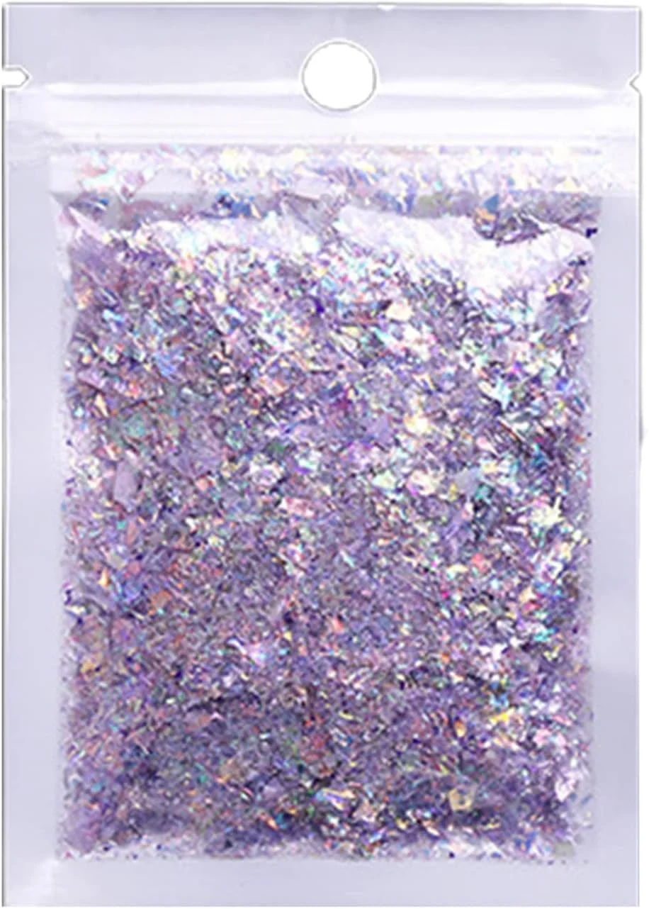 پولک های اکلیلی ناخن، طراحی ناخن، پولک های اکلیلی ناخن، پولک های براق شیک - مدل 4