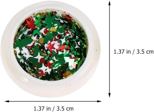 6 بطری اکلیل ناخن طرح کریسمس، برچسب ناخن دانه برف، پولک اکلیلی طراحی ناخن برای مانیکور و تزئین ناخن های زمستانی و تعطیلات کریسمس