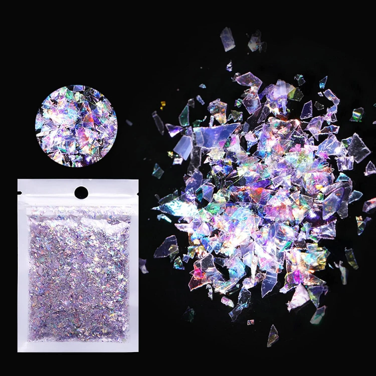 پولک های اکلیلی ناخن، طراحی ناخن، پولک های اکلیلی ناخن، پولک های براق شیک - مدل 4