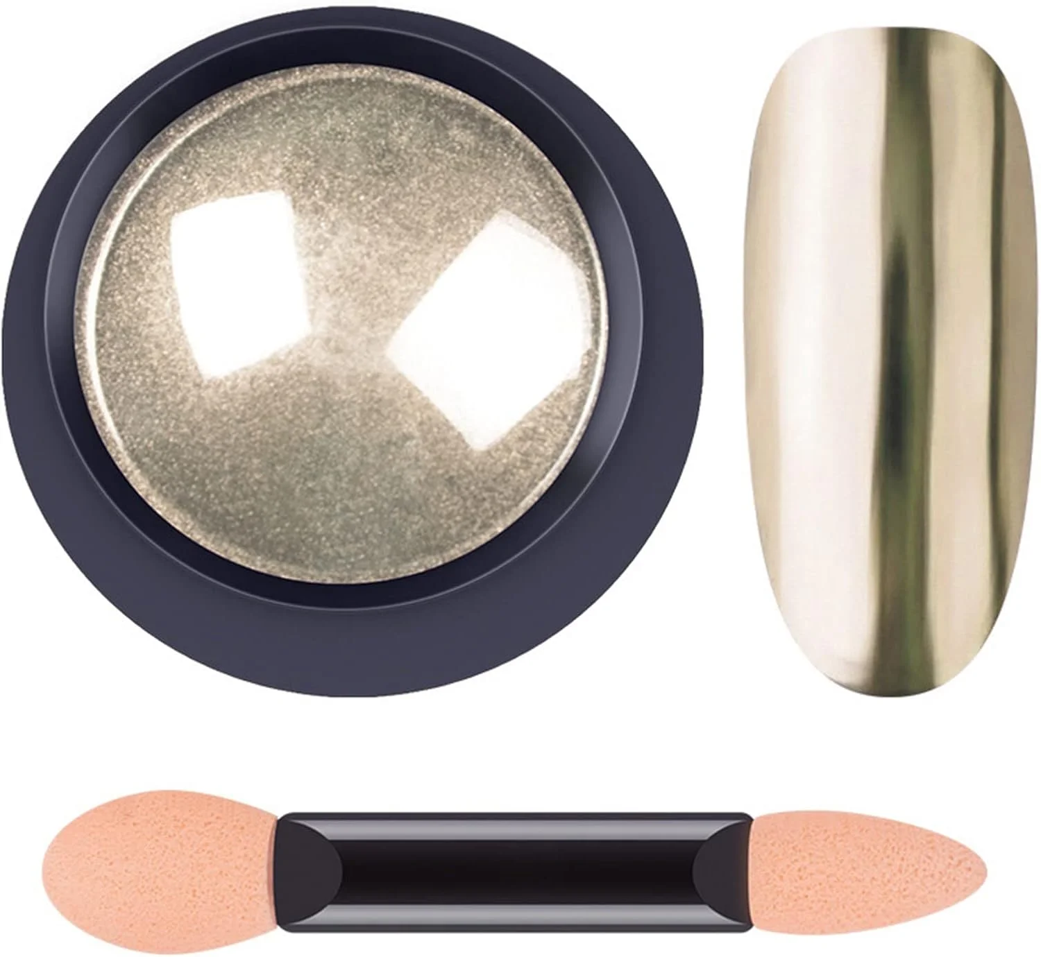 پودر کروم ناخن - پودر هولوگرافیک ناخن 12 رنگ، پودر پیگمنت کروم، افکت براق آینه ای هولوگرافیک، پودر چند منظوره براق برای مانیکور سالن و منزل به همراه ابزار اسفنجی (L)