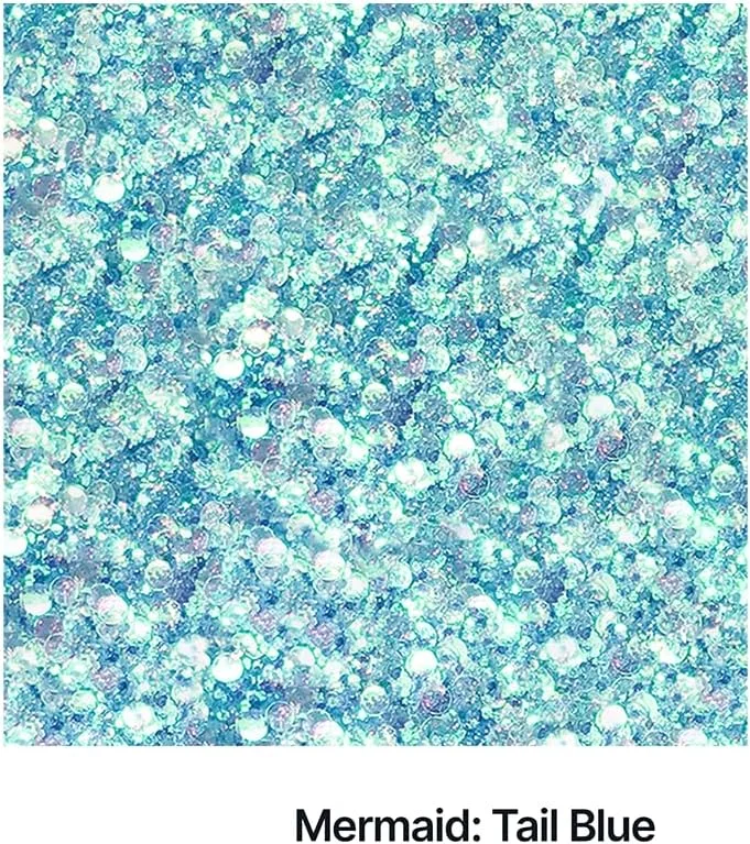 پودر اکلیل چند منظوره رنگ آبی پری دریایی و رزگلد هموی، مناسب برای هنر، صنایع دستی، تزئین لیوان شراب، عروسی، گل، آرایش صورت، چشم، بدن، ناخن، پوست، مو و جشنواره ها - 10 گرم