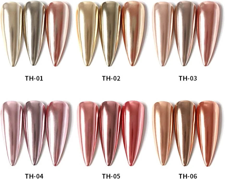 قلم پودر ناخن، قلم پودر کروم اکلیلی برای ناخن، لاک ژل با اثر آینه ای، مناسب برای طراحی و دیزاین ناخن مدل c131-6