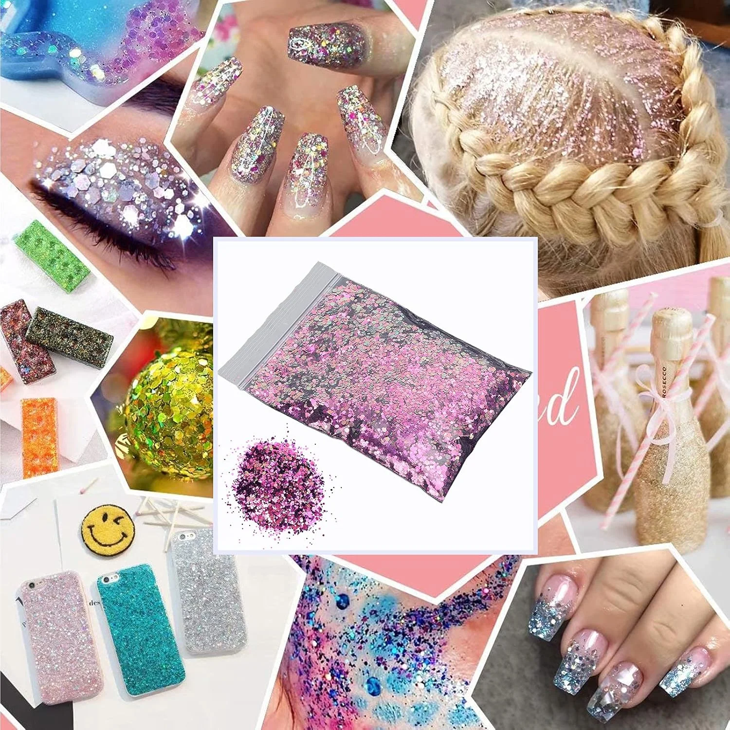 پودر پولک ناخن 50 گرمی، مجموعه گرد و غبار اکلیلی، پولک های مخلوط مواد ممتاز بدون بو و کاملا ایمن، تزئینات هنری ناخن اکلیلی درخشان (#5)