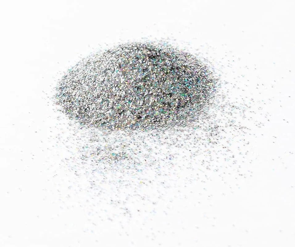 پورنسو سلکت - پودر اکلیل نقره ای، 100 گرم | مناسب برای ساخت صابون، شمع، برق لب، ناخن، بمب حمام، صنایع دستی هنری، رزین