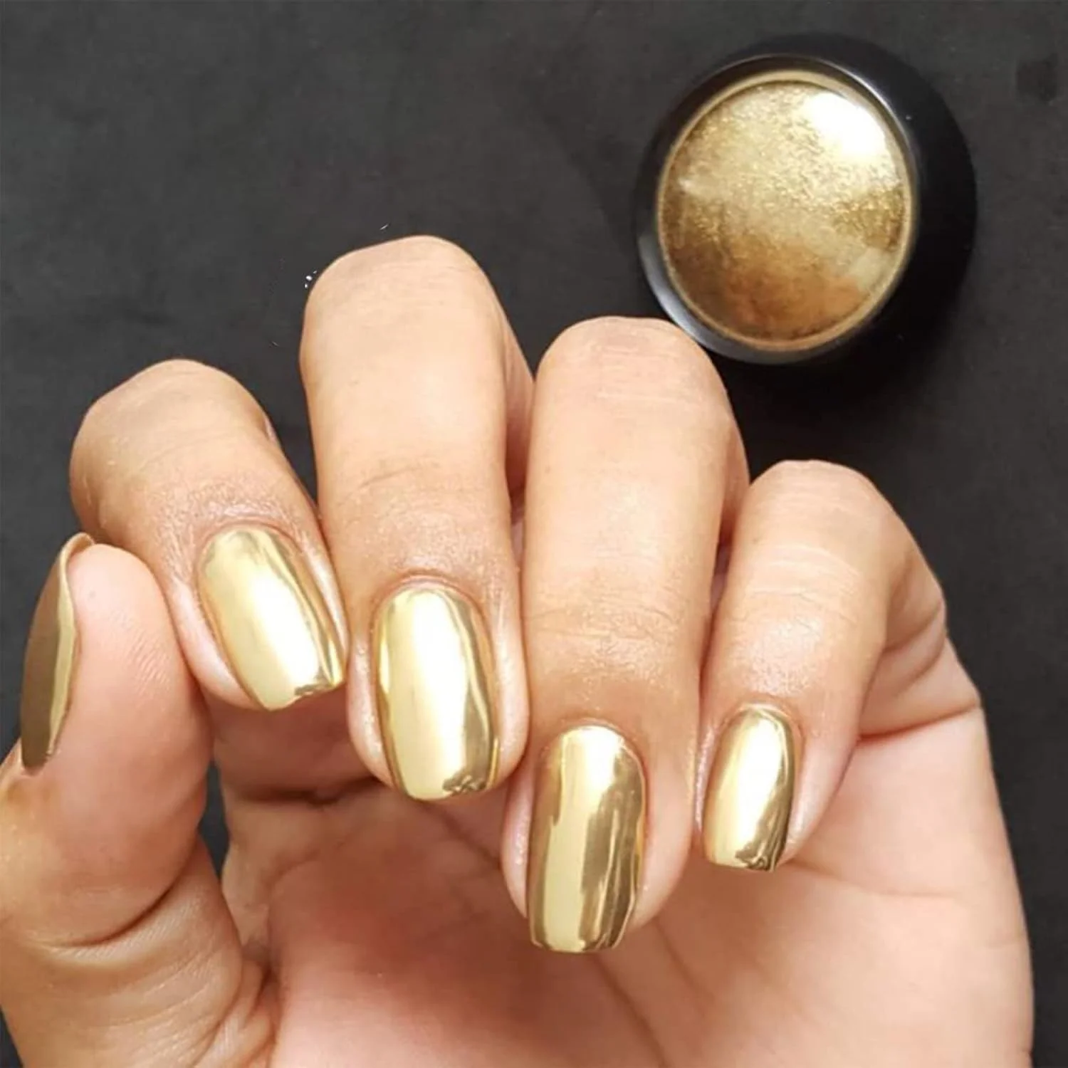 دو جعبه پودر کروم ناخن - طلایی نقره ای برای اکلیل ناخن، پودر نئون لیزری آینه ای، تزئین پودر آرورا با چوب سایه چشم