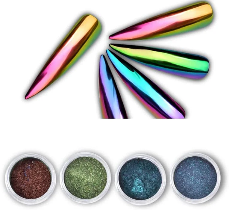 پودر کروم ناخن برای ژل ناخن، پودر کروم ناخن درخشان، پیگمنت کروم آینه ای، پودر اکلیل ظریف برای ناخن (شماره 1، 2، 3، 4) - 4 جعبه پودر کروم ناخن برای ژل ناخن، پودر کروم ناخن درخشان، پیگمنت کروم آینه ای، پودر اکلیل ظریف برای ناخن (شماره 1، 2، 3، 4) - 4 جعبه