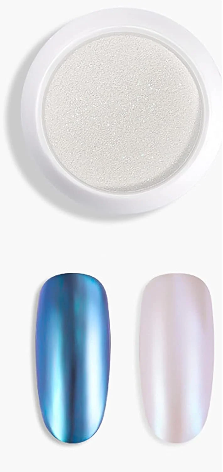 پودر اکلیلی با افکت براق برای طراحی ناخن به همراه اسفنج و ابزار طراحی ناخن (F, 4CM/1.57 اینچ)