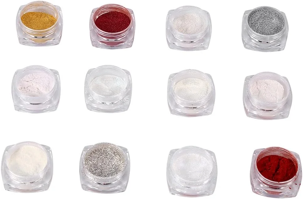 پودر ناخن، 8 گرم در هر بطری، پودر براق کننده ناخن آینه جادویی کروم با برس 12 رنگ (#13)