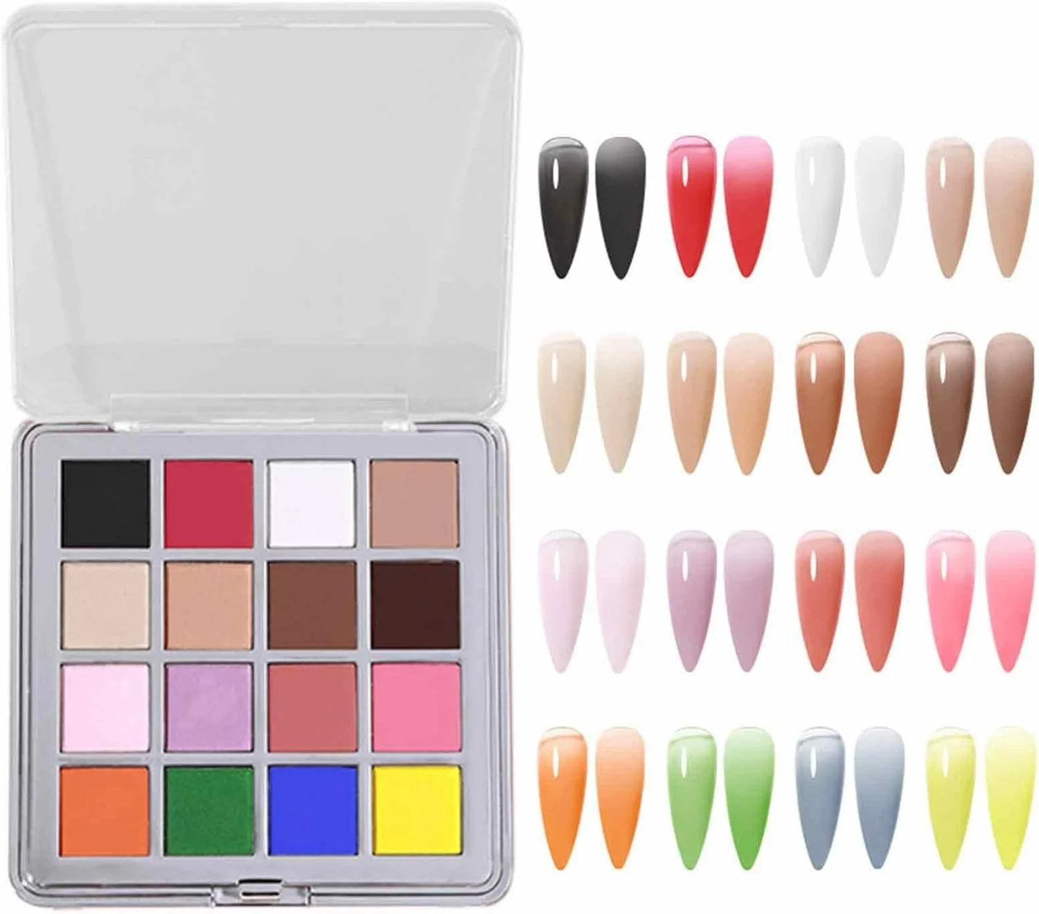 پودر مانیکور 16 رنگ، پودر کروم شفق قطبی، پودر اکلیل ناخن، پیگمنت آفتاب‌پرست هولوگرافیک با جلوه آینه‌ای، لوازم جانبی حرفه‌ای مانیکور برای طراحی ناخن