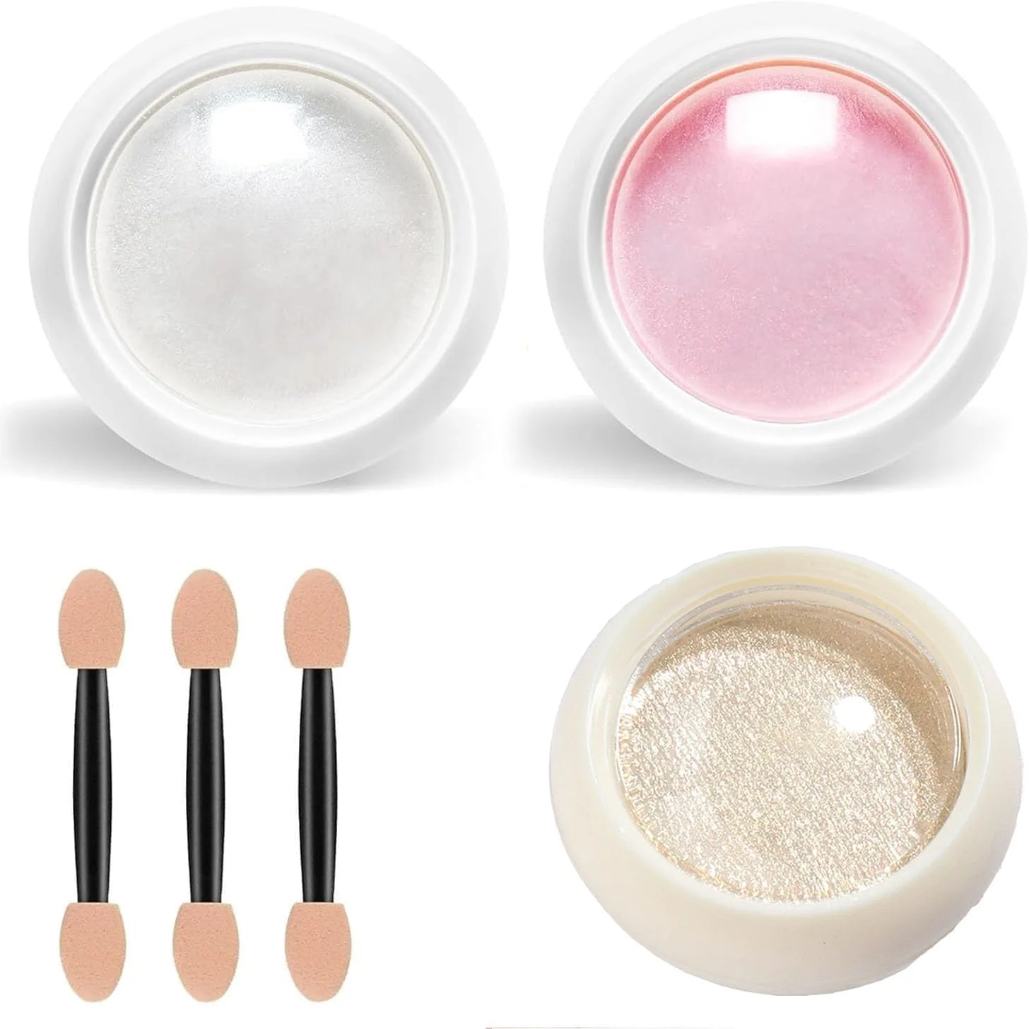 پودر کروم ناخن 3 عددی، پودرهای کروم ناخن پری دریایی با جلوه آینه ای متالیک، پودر کروم مرواریدی براق، پودر اکلیل ناخن برای مانیکور و رنگدانه هولوگرافیک