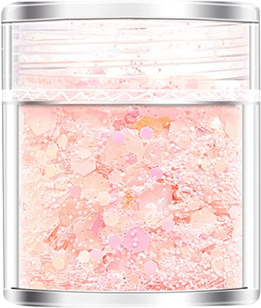 پولک های درخشان طراحی ناخن، پولک های اکلیلی هولوگرافیک طراحی ناخن، پودر پولک های اکلیلی ناخن سه بعدی درخشان در تاریکی برای تزئین ناخن، برچسب های DIY