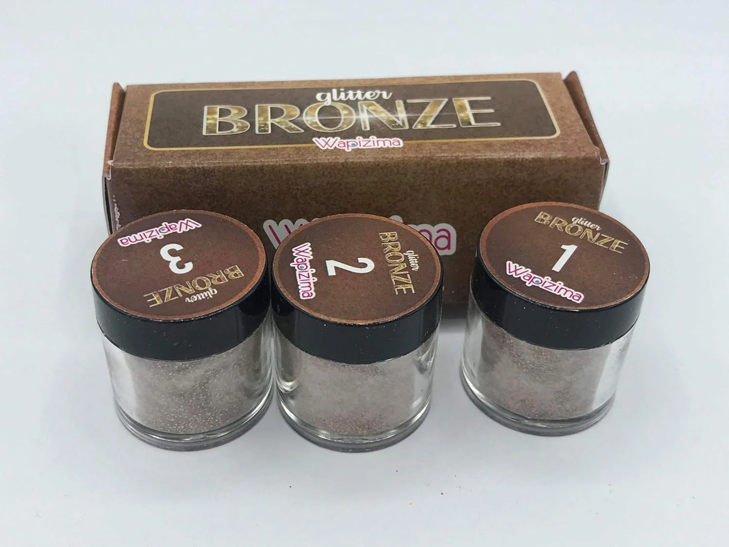 WAPIZIMA - مجموعه پودر اکریلیک ناخن برنزی براق - ست 3 عددی - ناخن های فانتزی