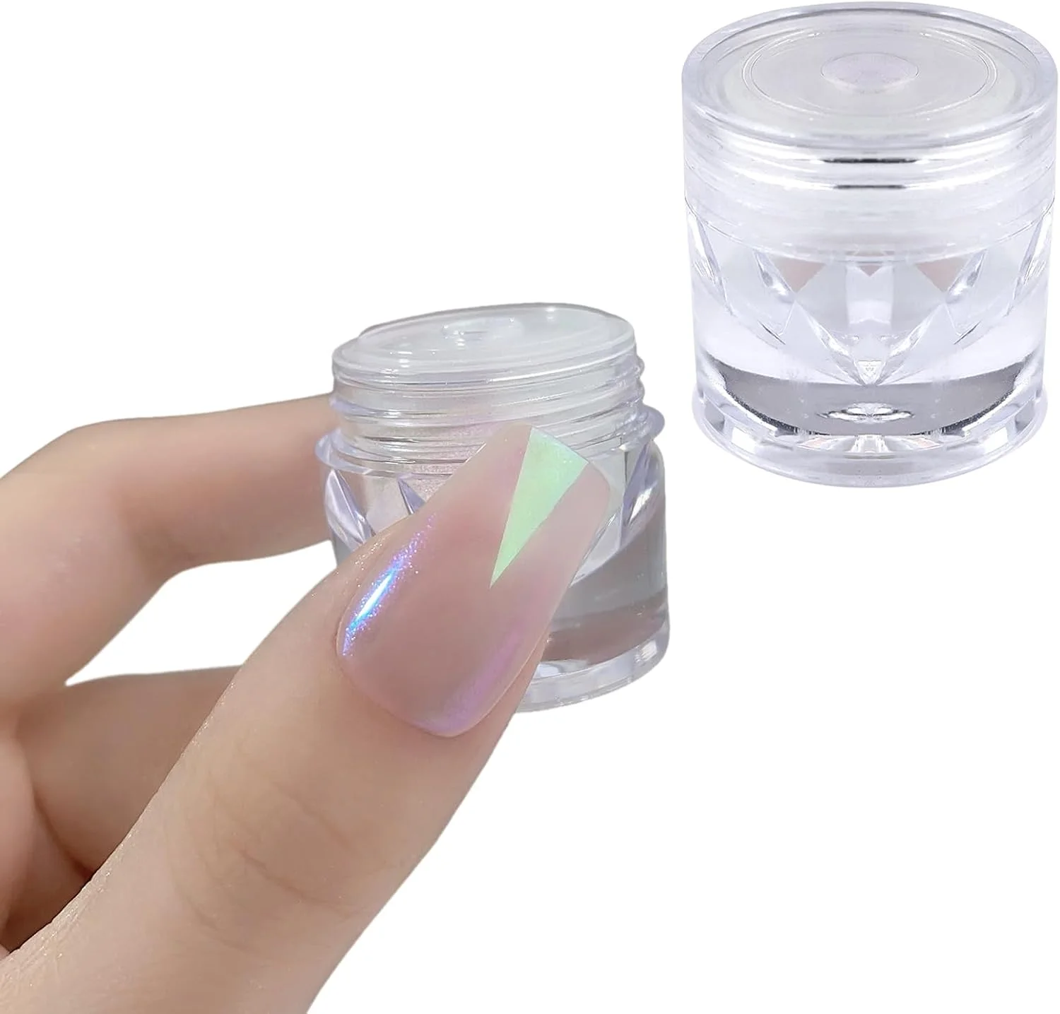 پودر ناخن مهتابی نقره ای، پودر های براق و ظریف با جلوه متالیک، پودر های تزئینی ناخن برای لاک ژل، پودر نقره ای ظریف برای تزئین ناخن