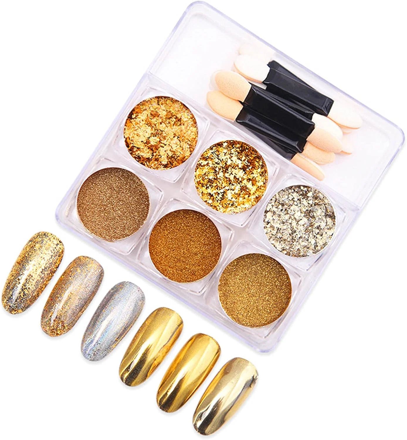 مجموعه پودر اکلیل ناخن Irovami با برس و تزئینات ناخن، جلوه آینه ای، کروم، مانیکور ناخن متالیک، تجهیزات مورد نیاز و لاک ژل ناخن