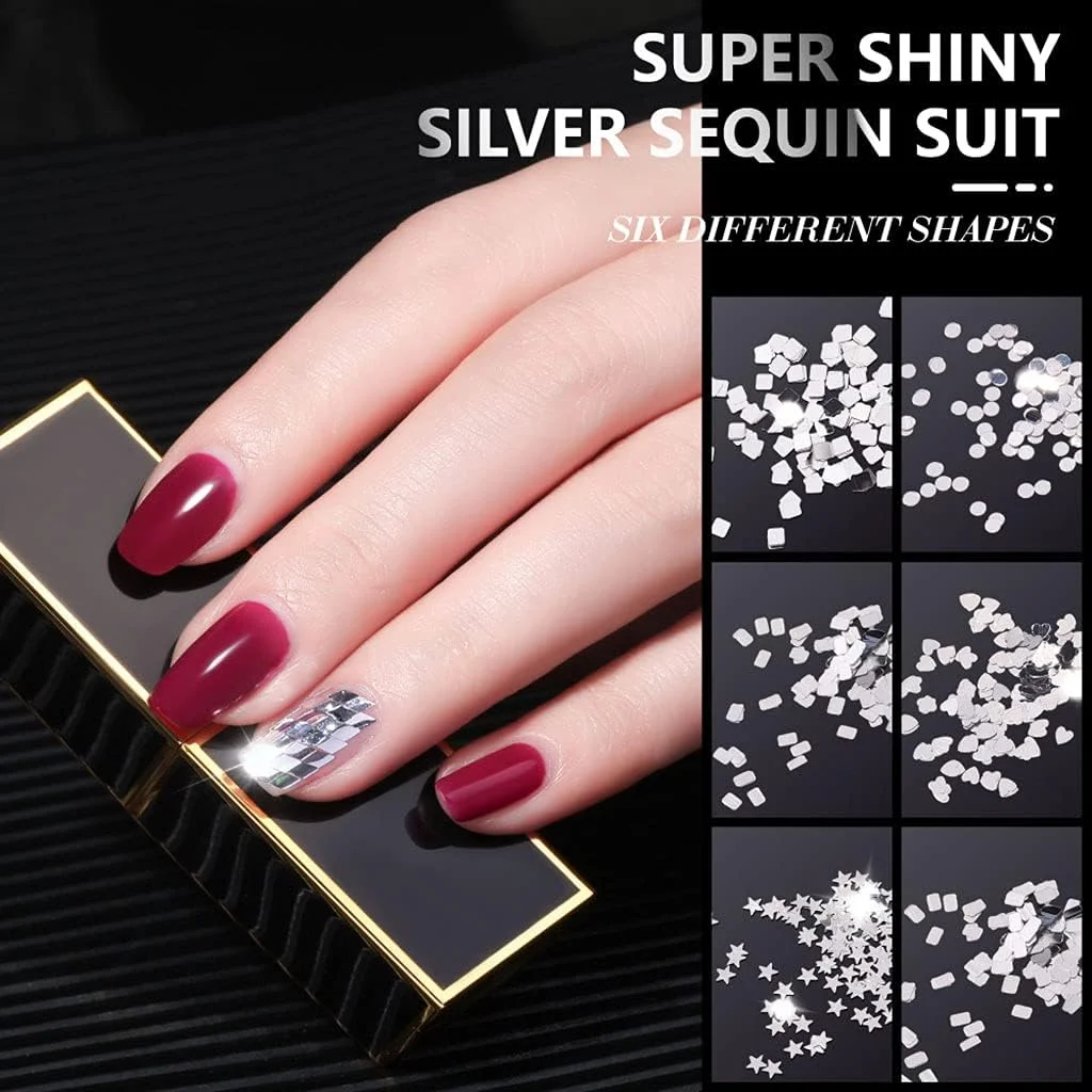 پودر اکلیل سفید صدفی Aurora برای طراحی ناخن، پولک های کوچک تزئینی مناسب برای طراحی ناخن