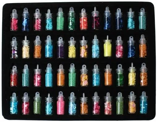 اکلیل ناخن هولوگرافیک 48 رنگ و 48 مدل، پودر پولک آرایشی برای جشن ها، اکلیل هنری برای هنر، صورت، مو، بدن و ناخن